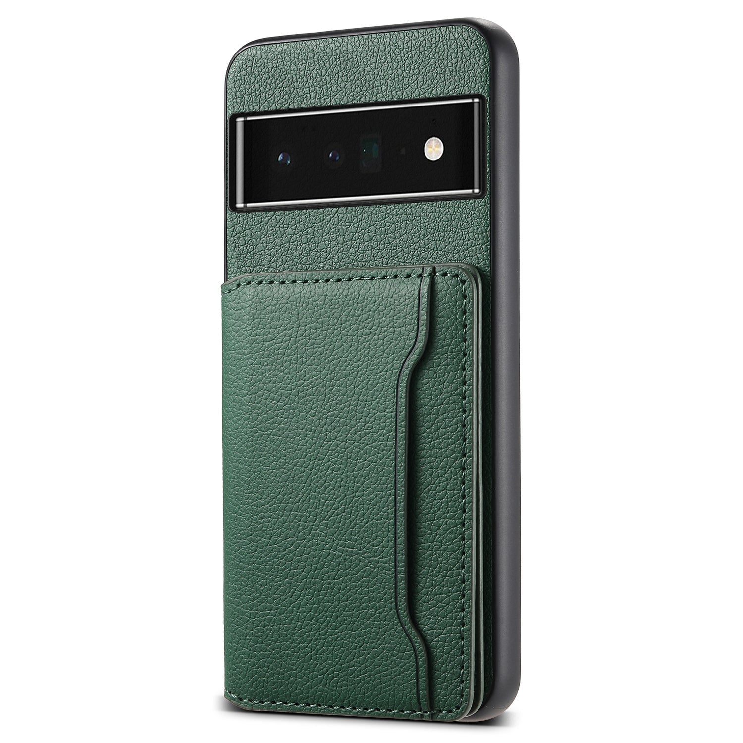 Kickstand Case for Google Pixel 6 Pro 5G Card Slots TPU+PC+PU Phone Cover Kickstand Case for Google Pixel 6 Pro 5G Card Slots TPU+PC+PU Phone Cover